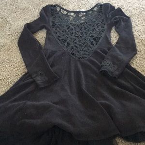 Free people black crochet lace detail